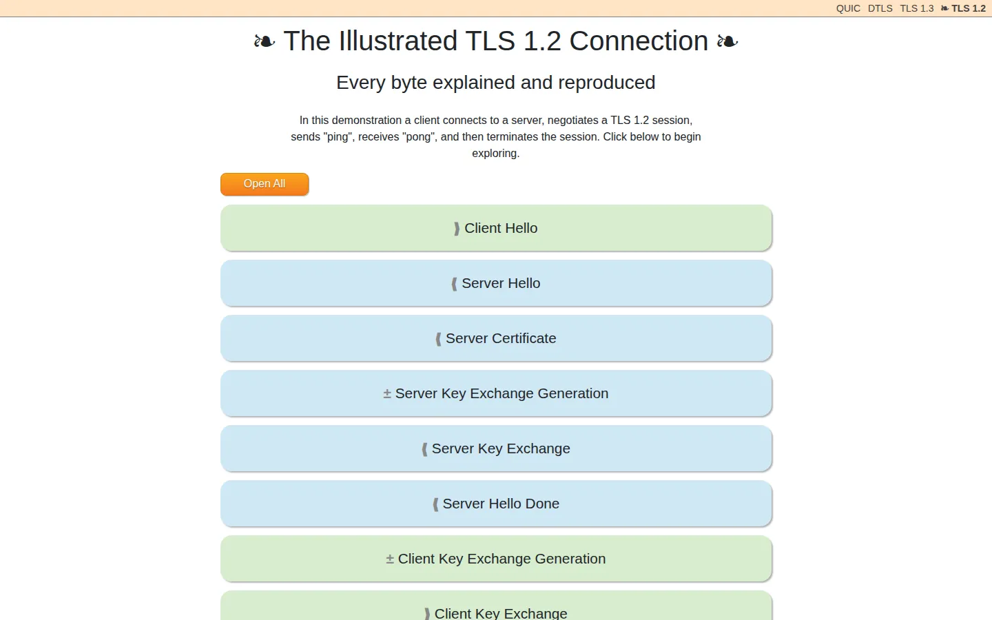 The Illustrated TLS Connection website homepage screenshot
