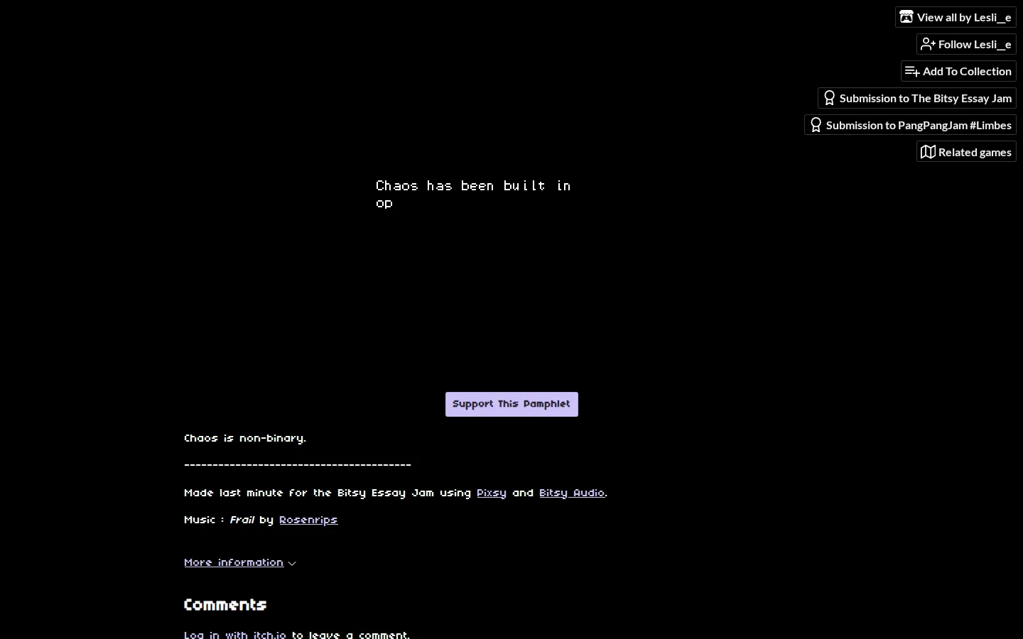 Chaotic Thinking website homepage screenshot