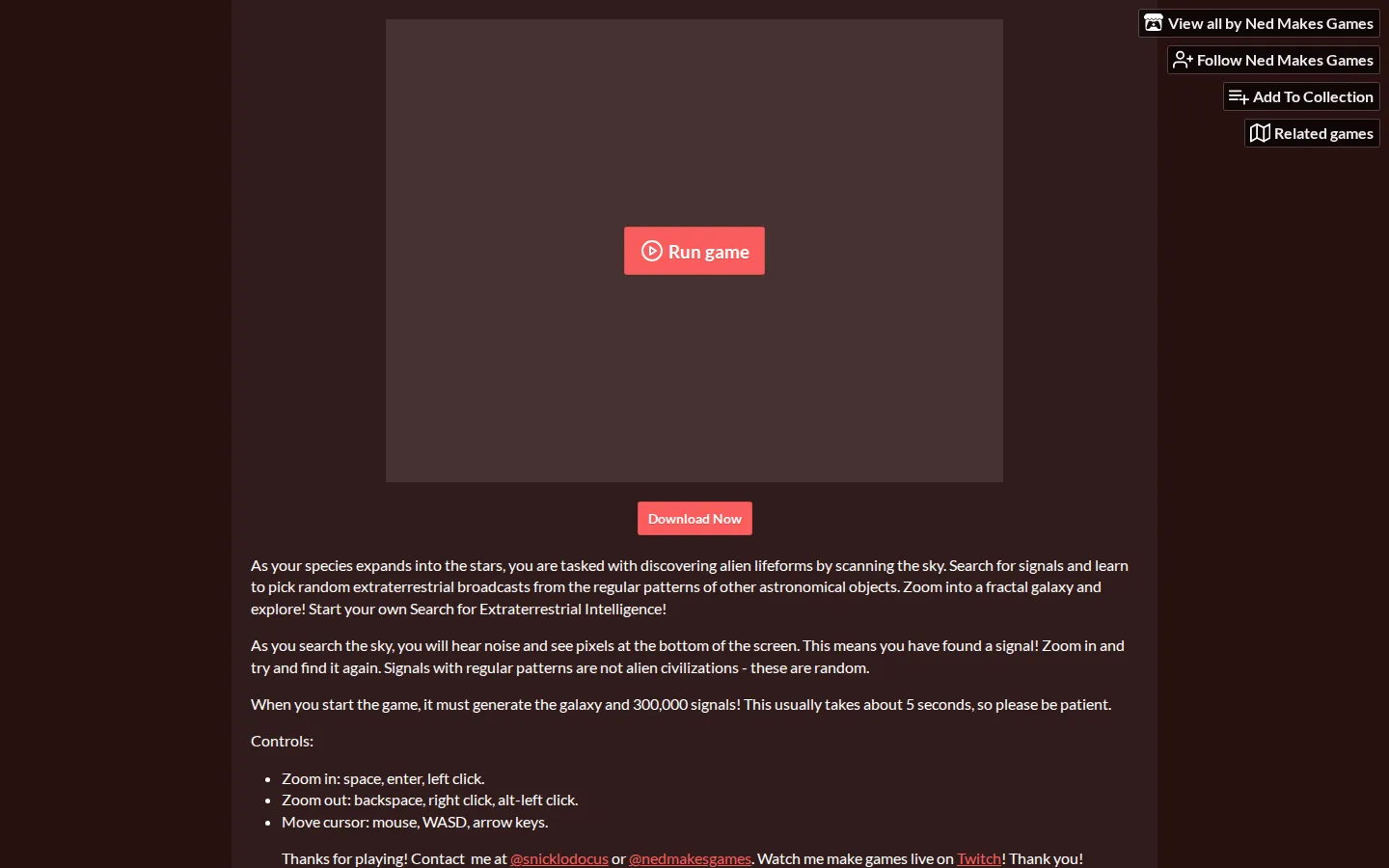 SETI website homepage screenshot