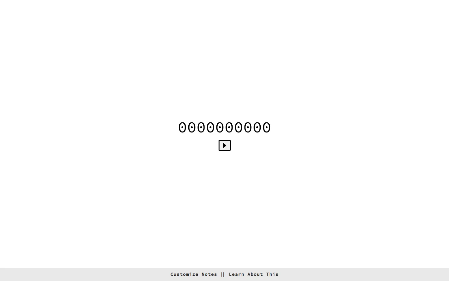 Binary Piano website homepage screenshot