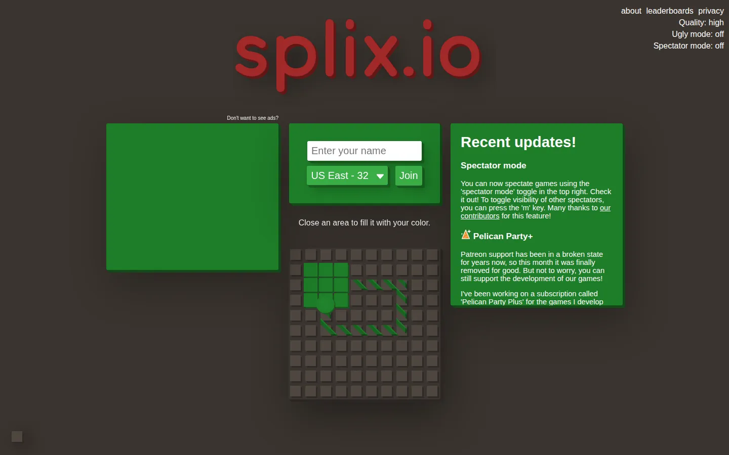 Splix website homepage screenshot