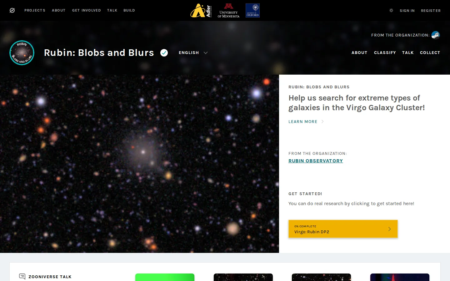 Rubin: Blobs and Blurs website homepage screenshot