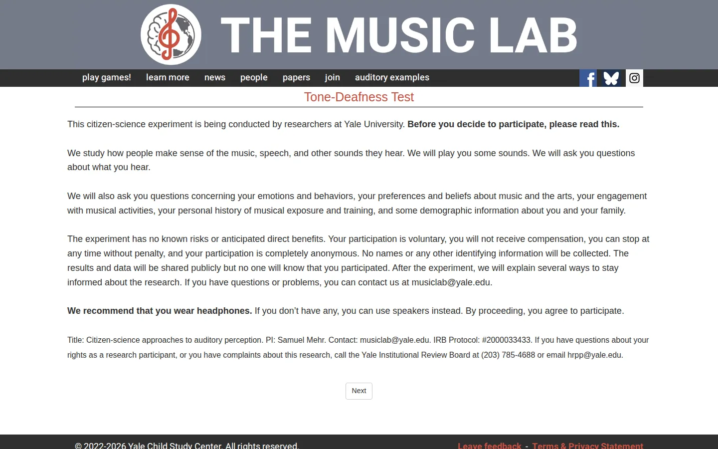 The Music Lab website homepage screenshot