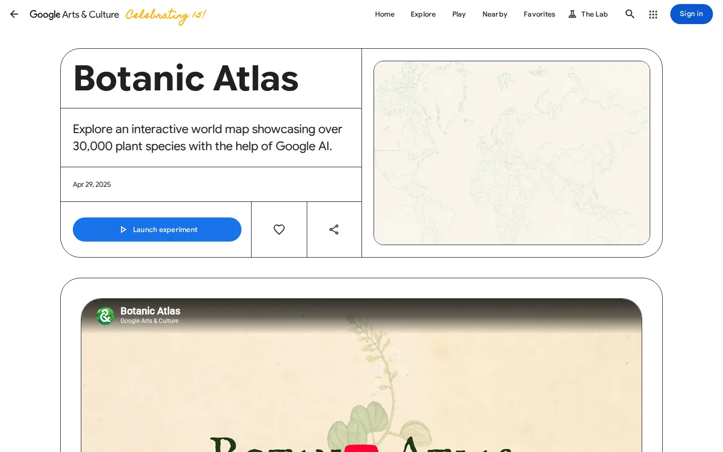 Botanic Atlas website homepage screenshot