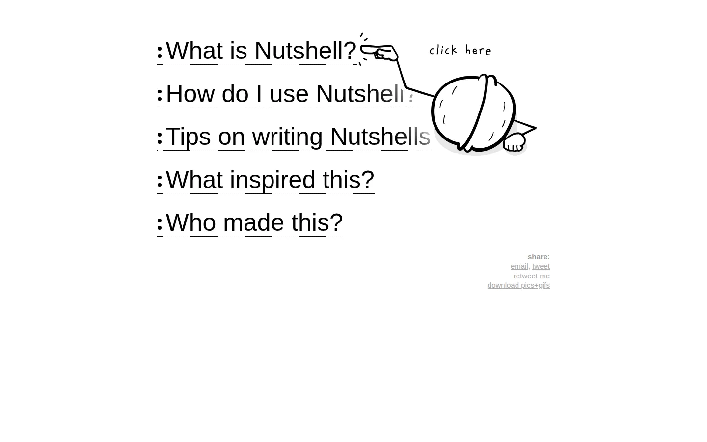 Nutshell website homepage screenshot