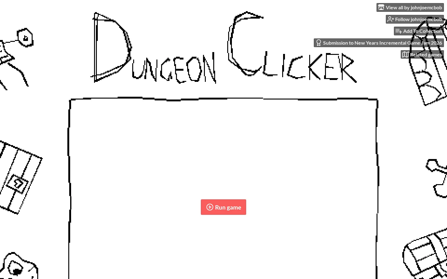 Dungeon Clicker website homepage screenshot