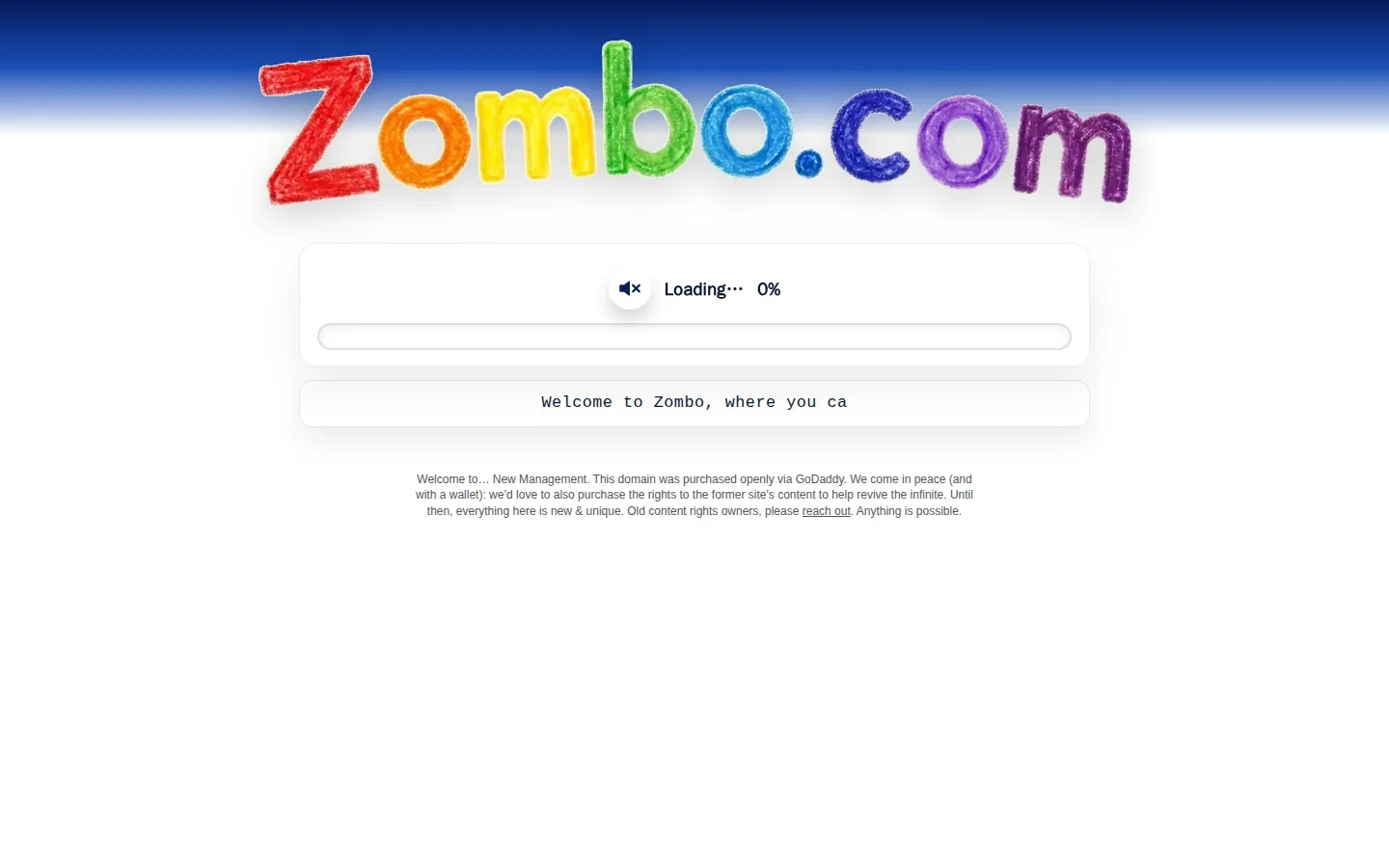 Zombo.com website homepage screenshot