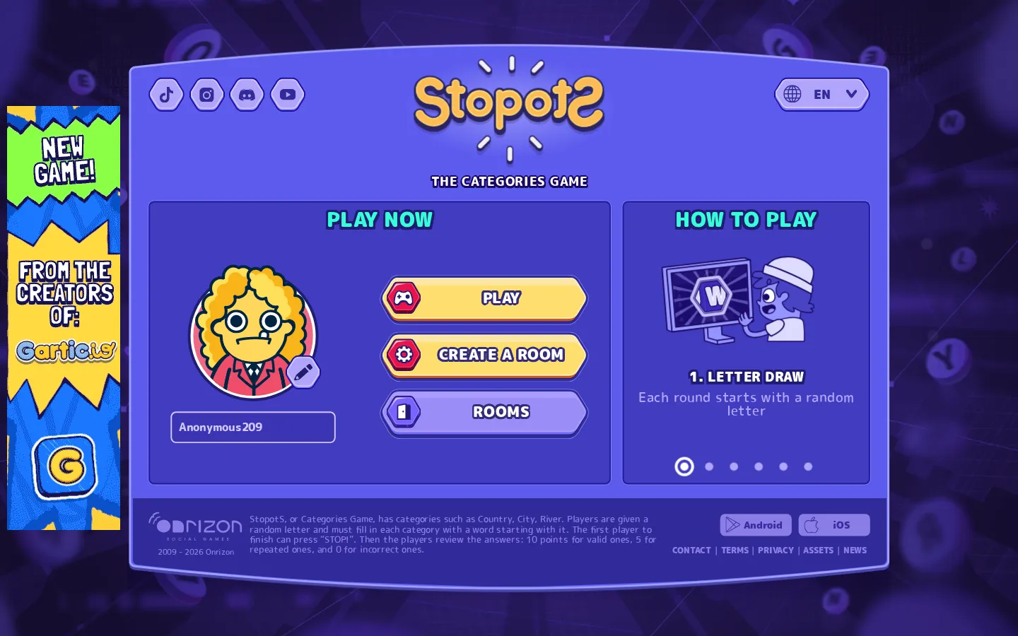 StopotS website homepage screenshot