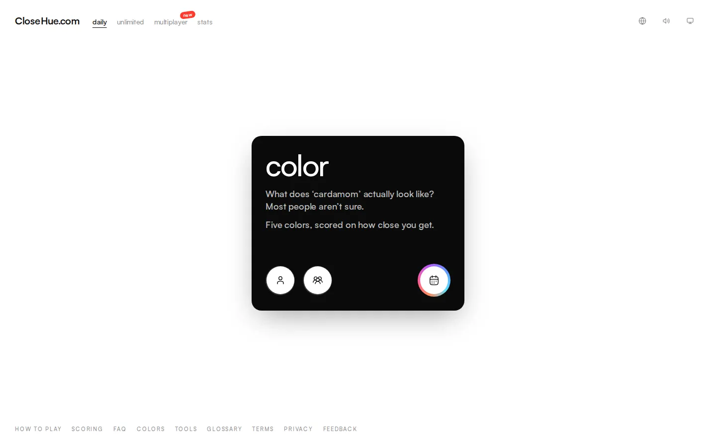 Close Hue website homepage screenshot