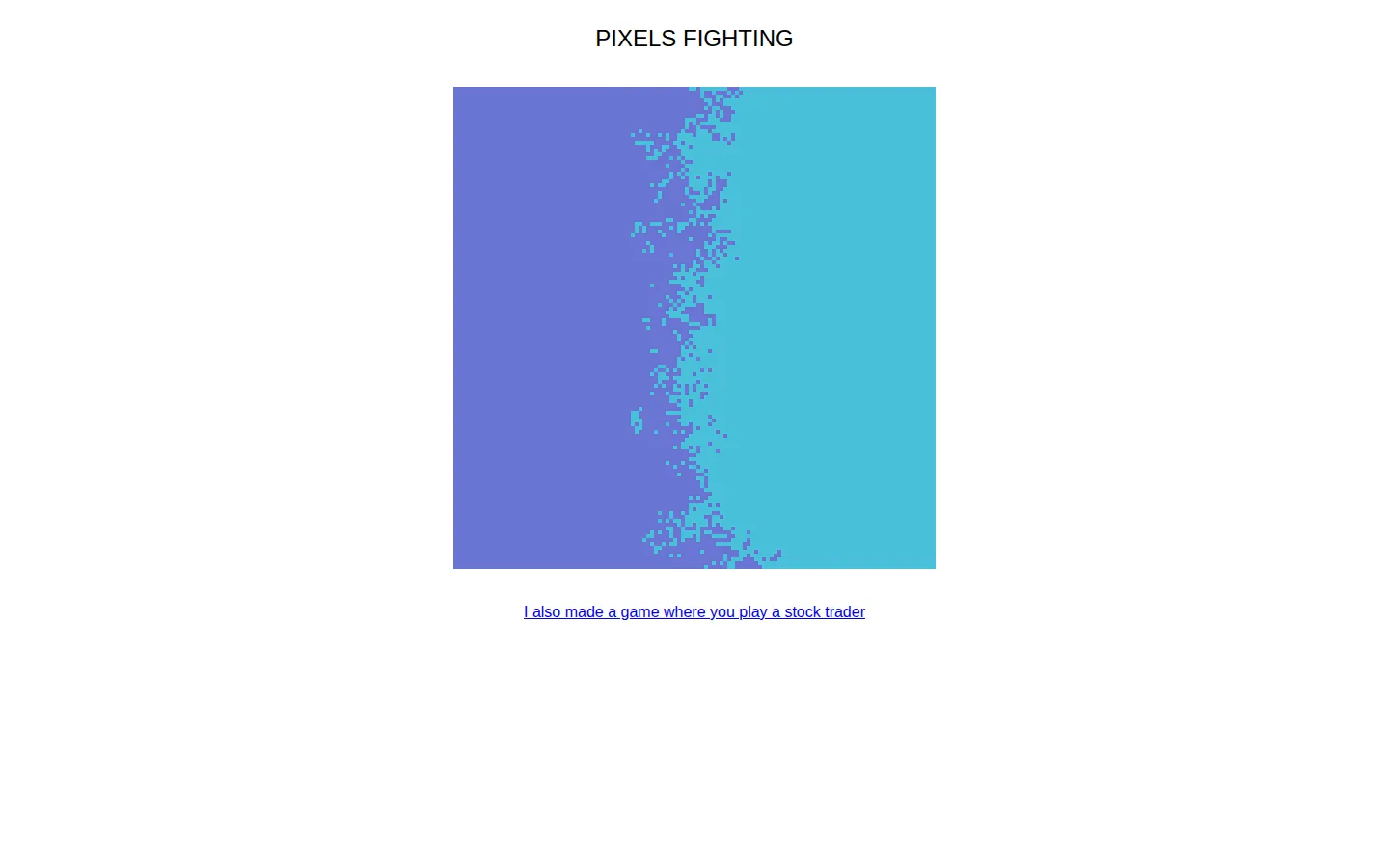 Pixels Fighting website homepage screenshot