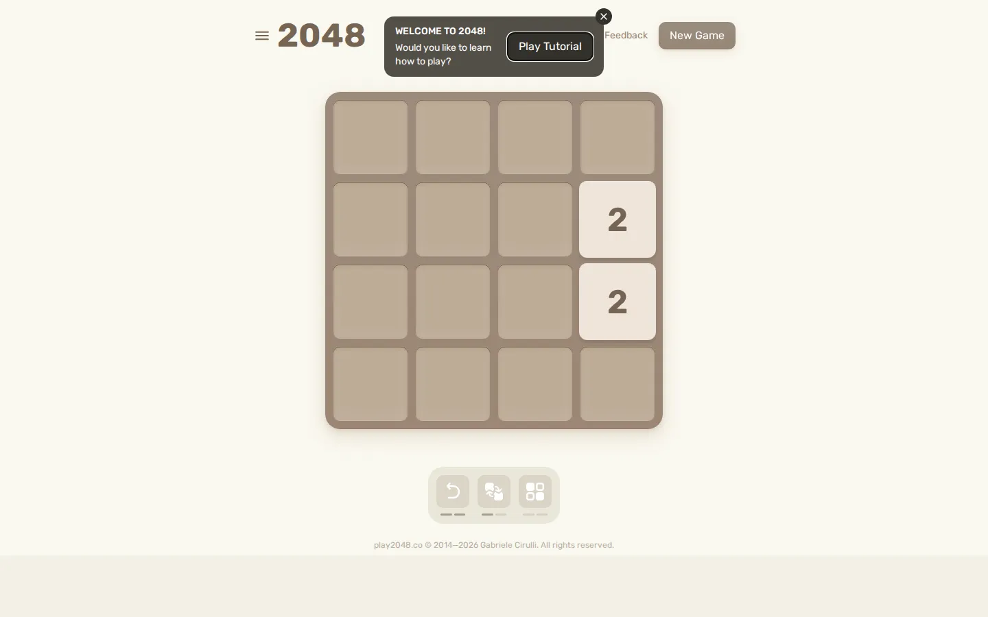 2048 • Play the Free Online Game website homepage screenshot