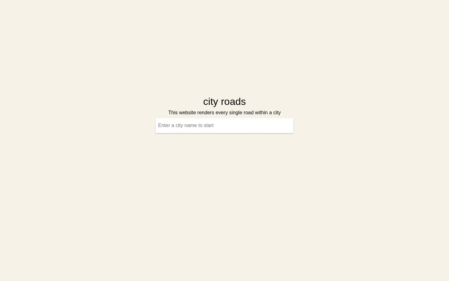 City Roads website homepage screenshot