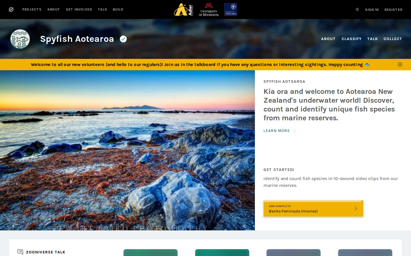 Spyfish Aotearoa website homepage screenshot