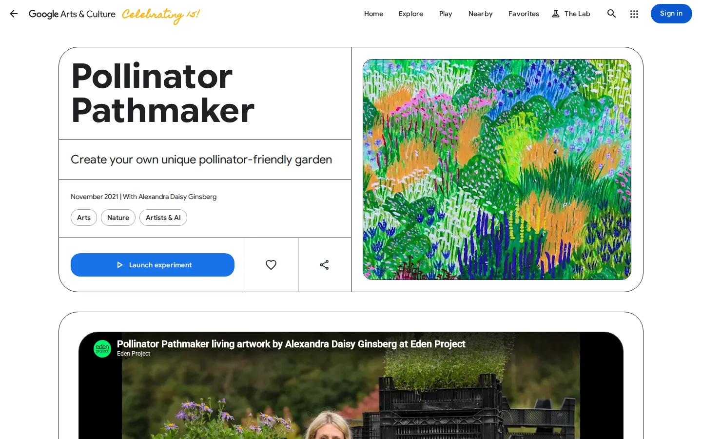 Pollinator Pathmaker website homepage screenshot