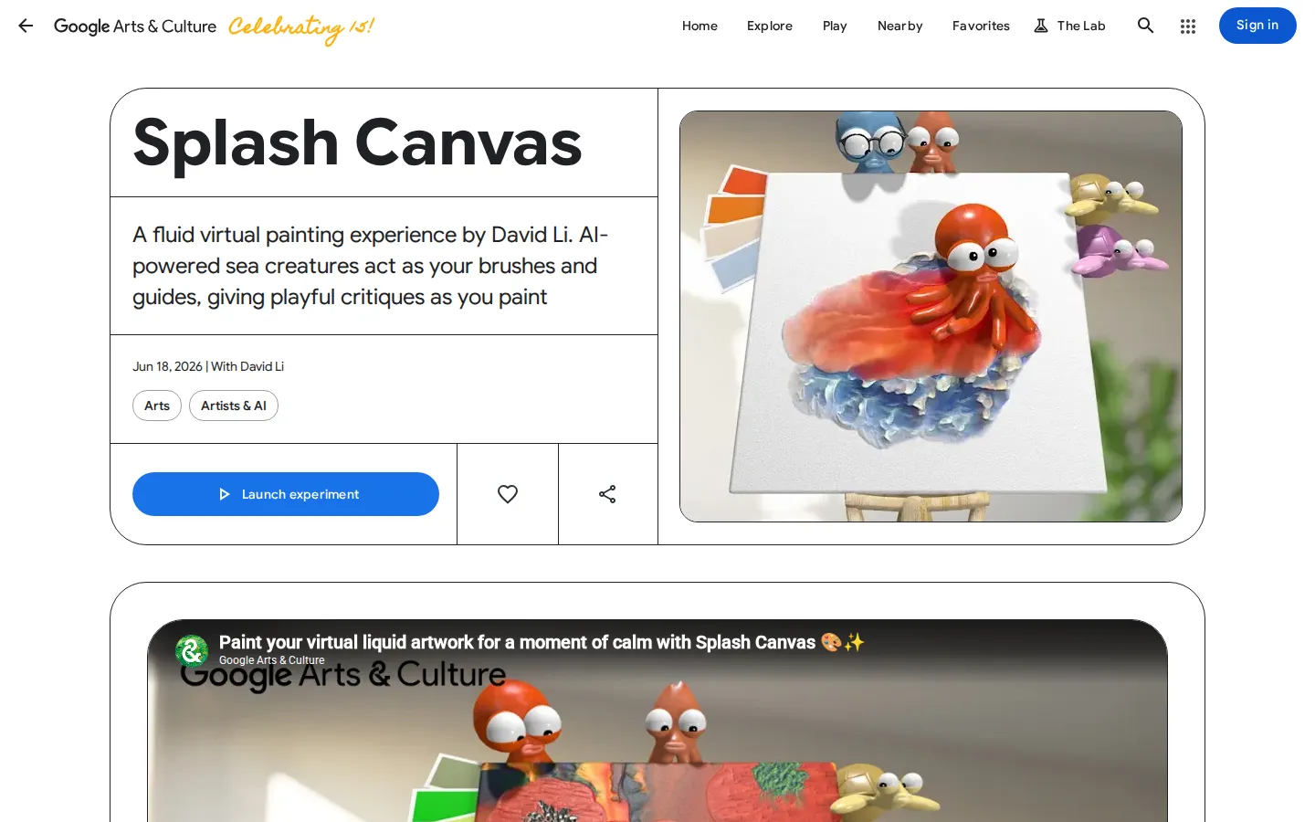 Splash Canvas website homepage screenshot