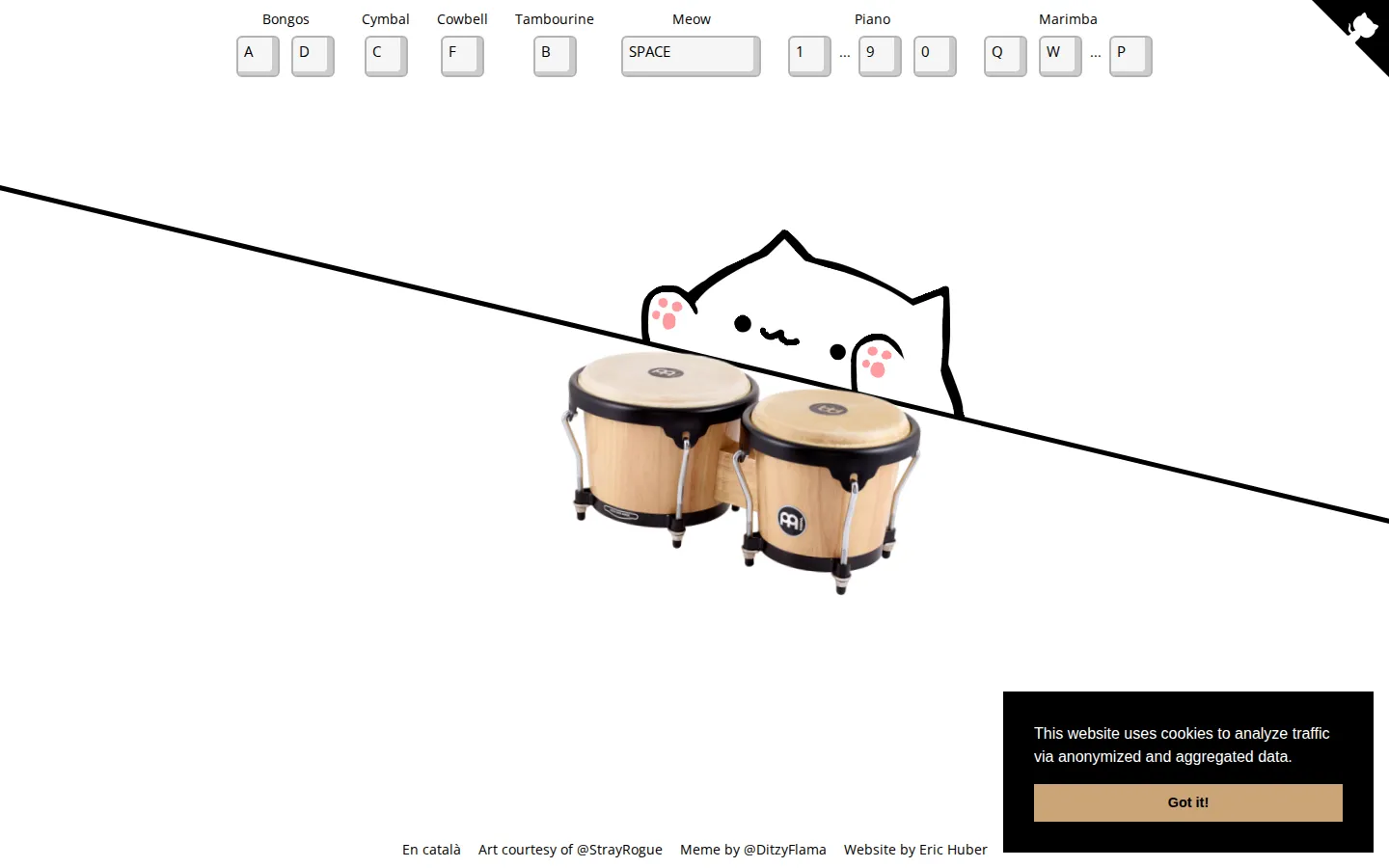 Bongo Cat website homepage screenshot
