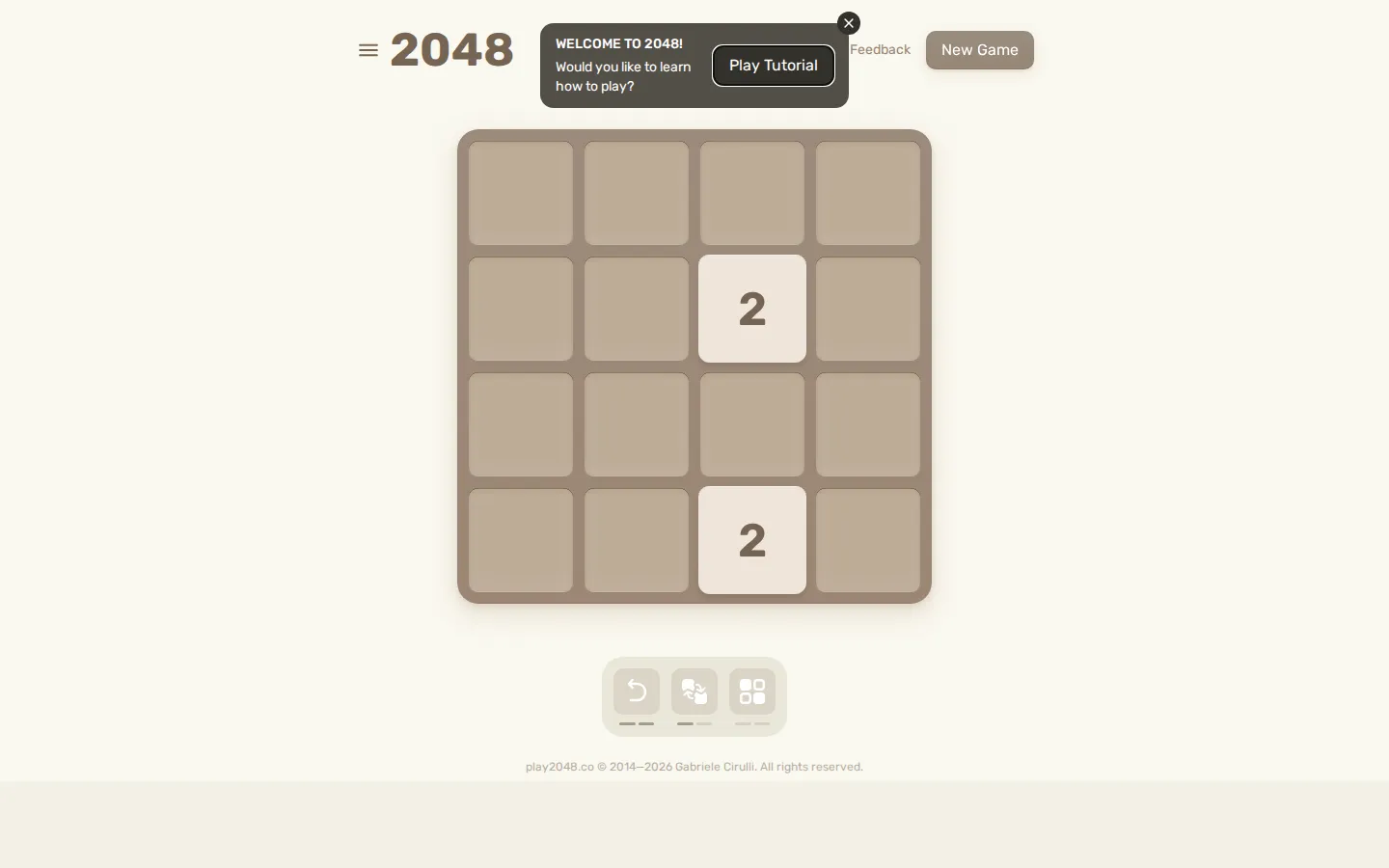 2048 website homepage screenshot