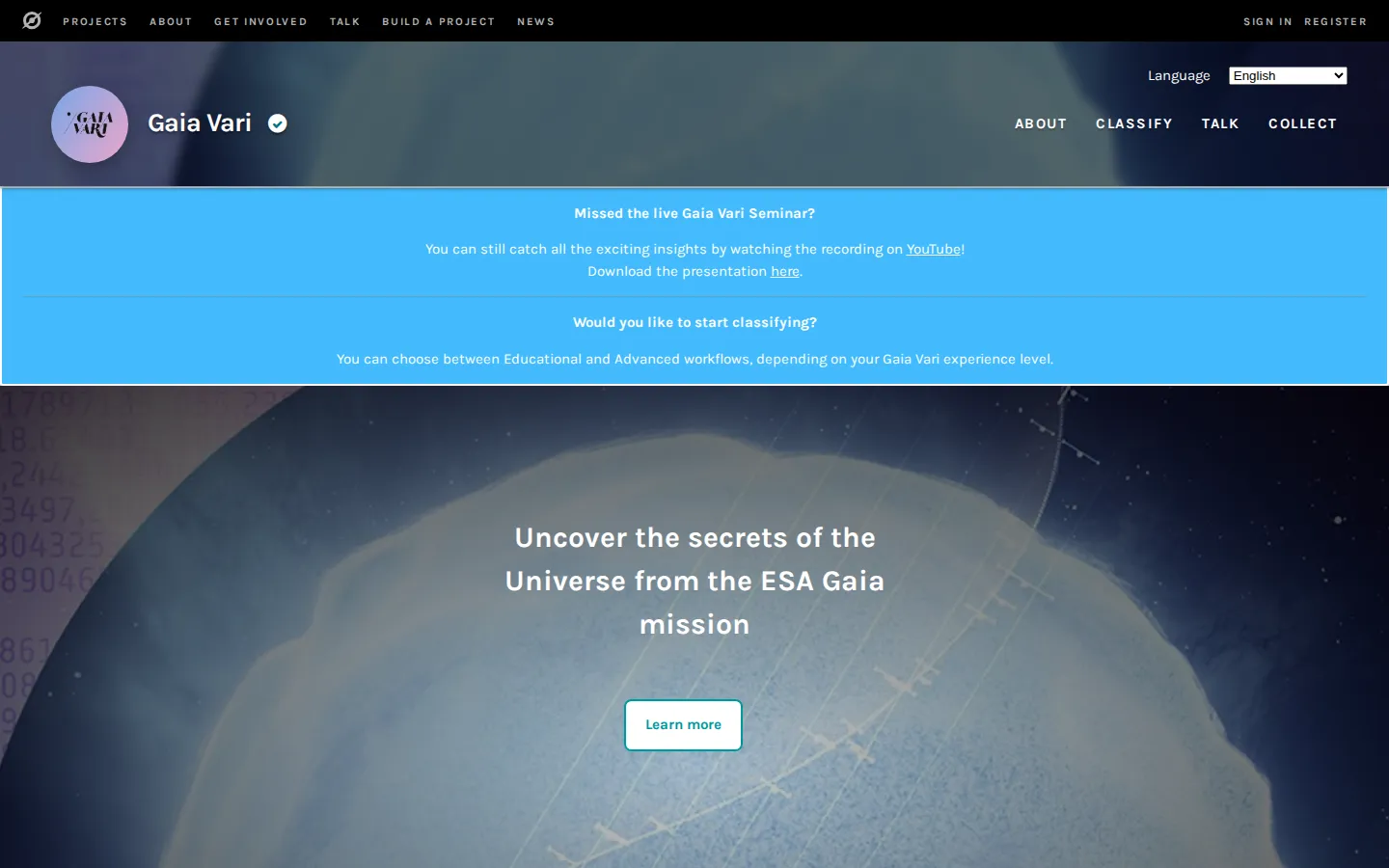 Gaia Vari website homepage screenshot