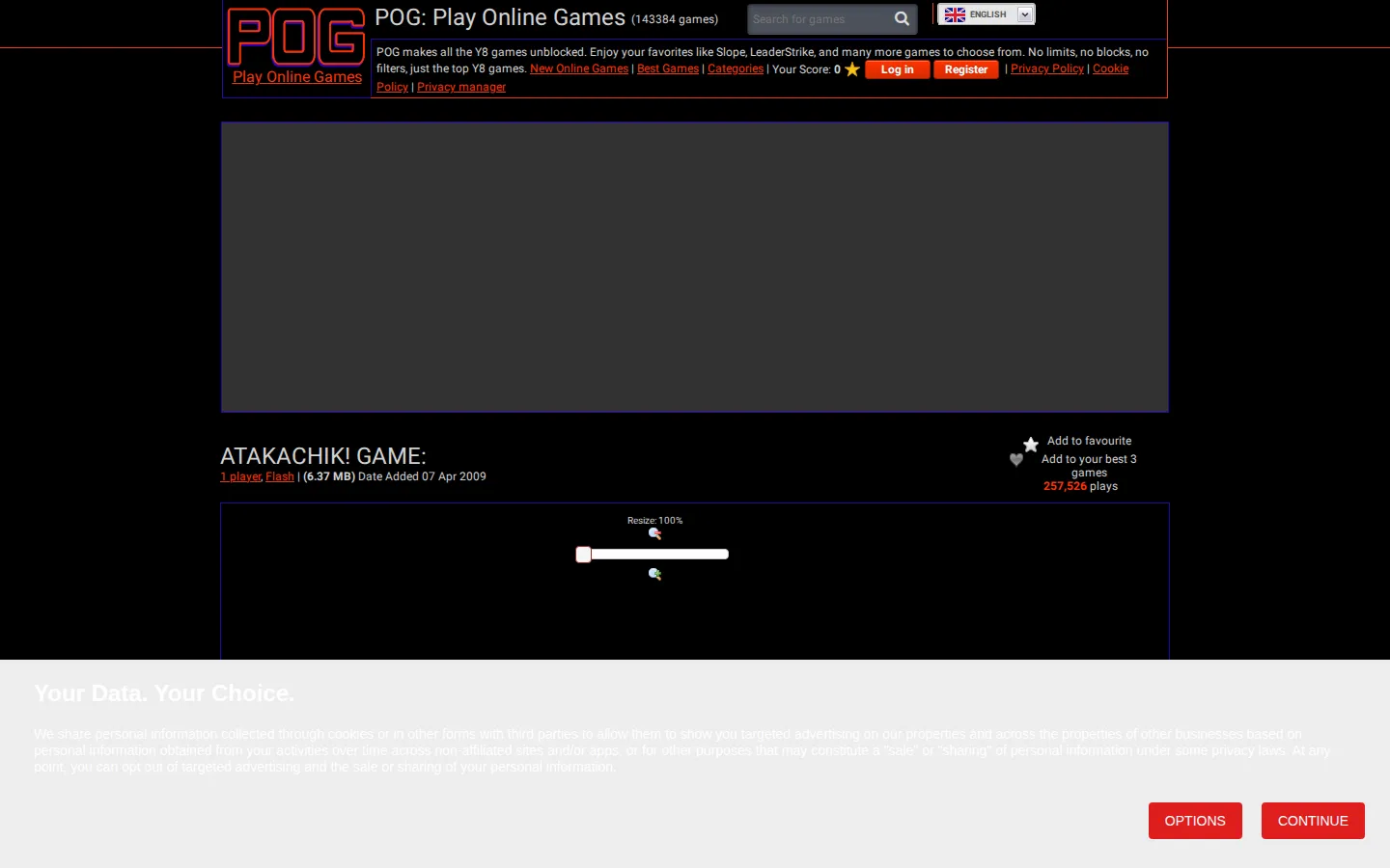 Atakachik website homepage screenshot