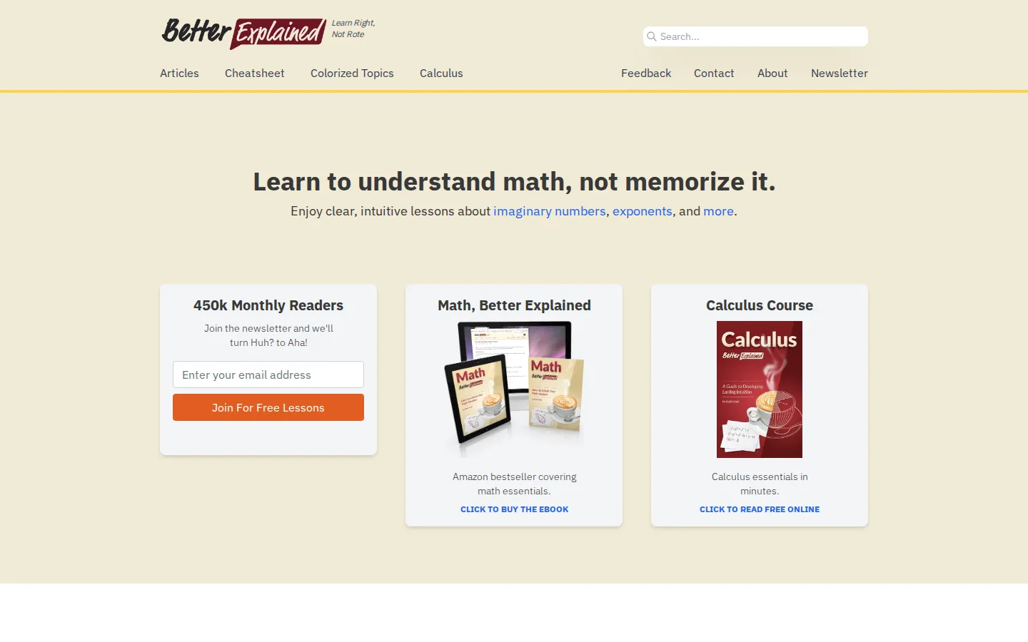 BetterExplained website homepage screenshot