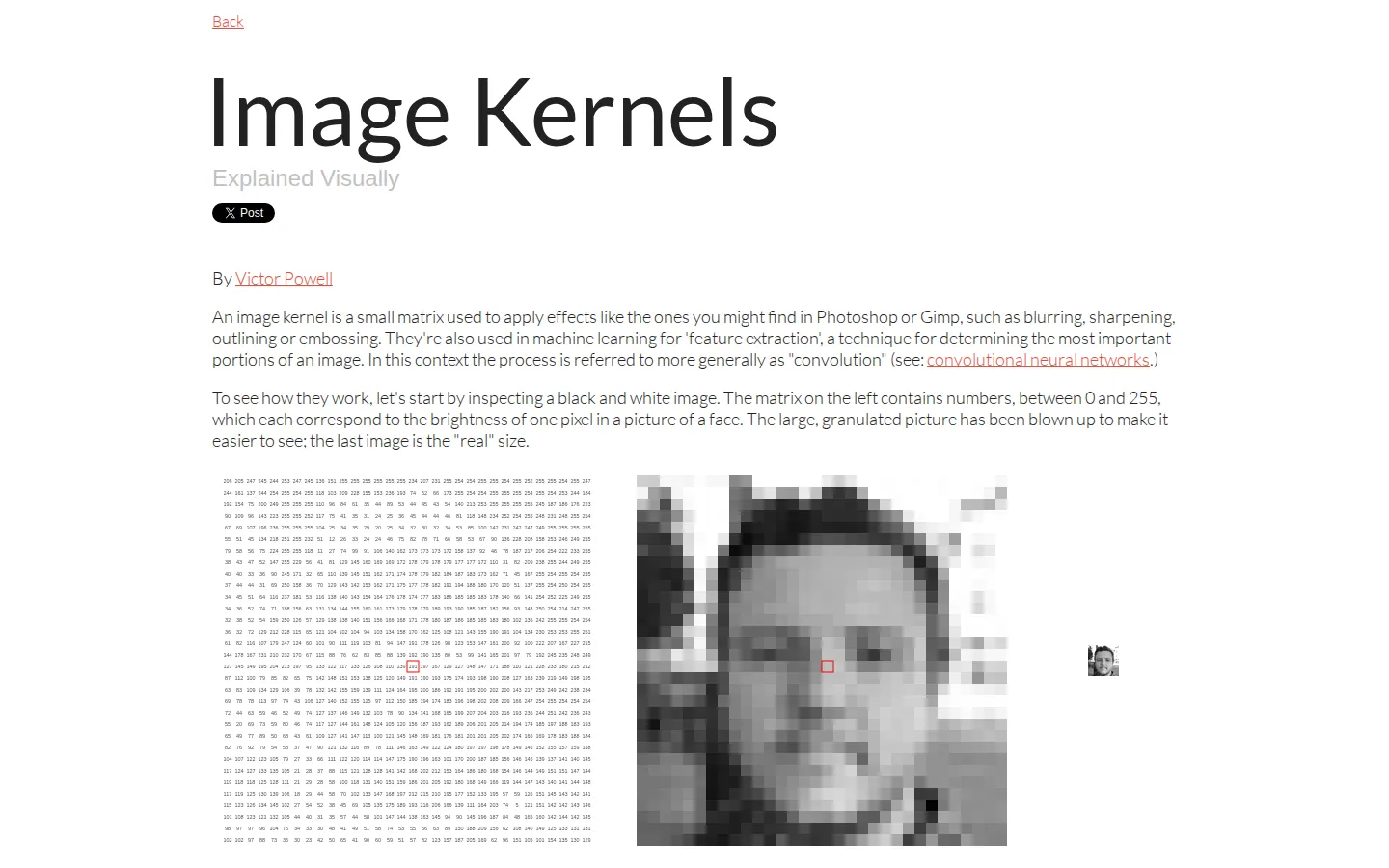 Image Kernels Explained Visually website homepage screenshot
