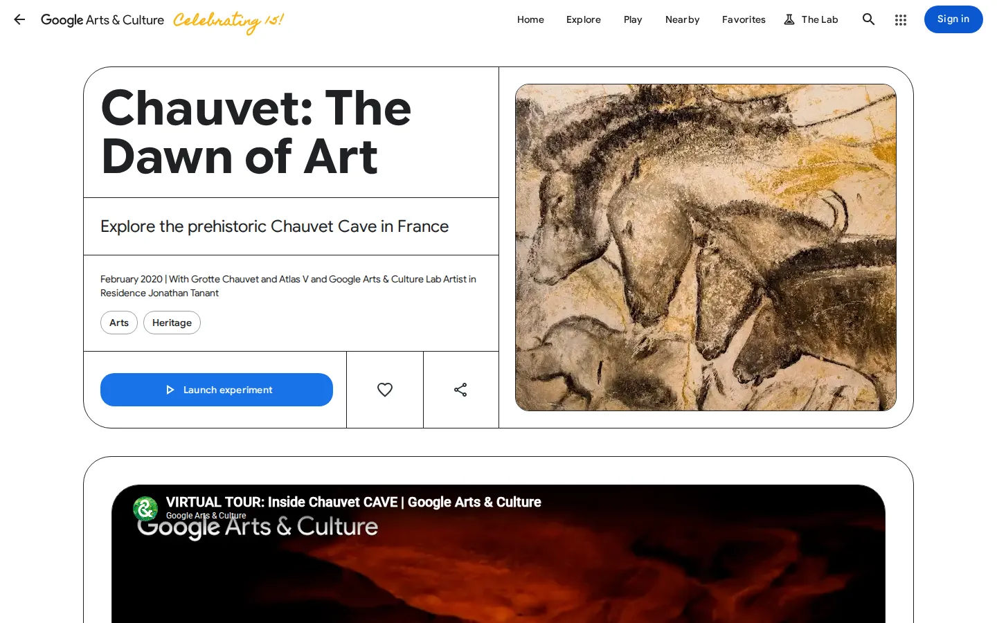 Chauvet: The Dawn of Art website homepage screenshot