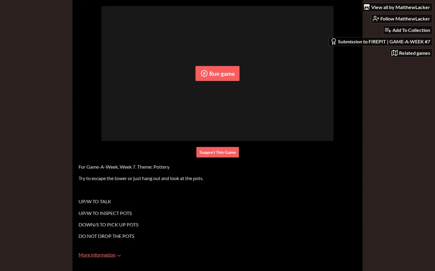 The Tower Of Infinite Pottery website homepage screenshot