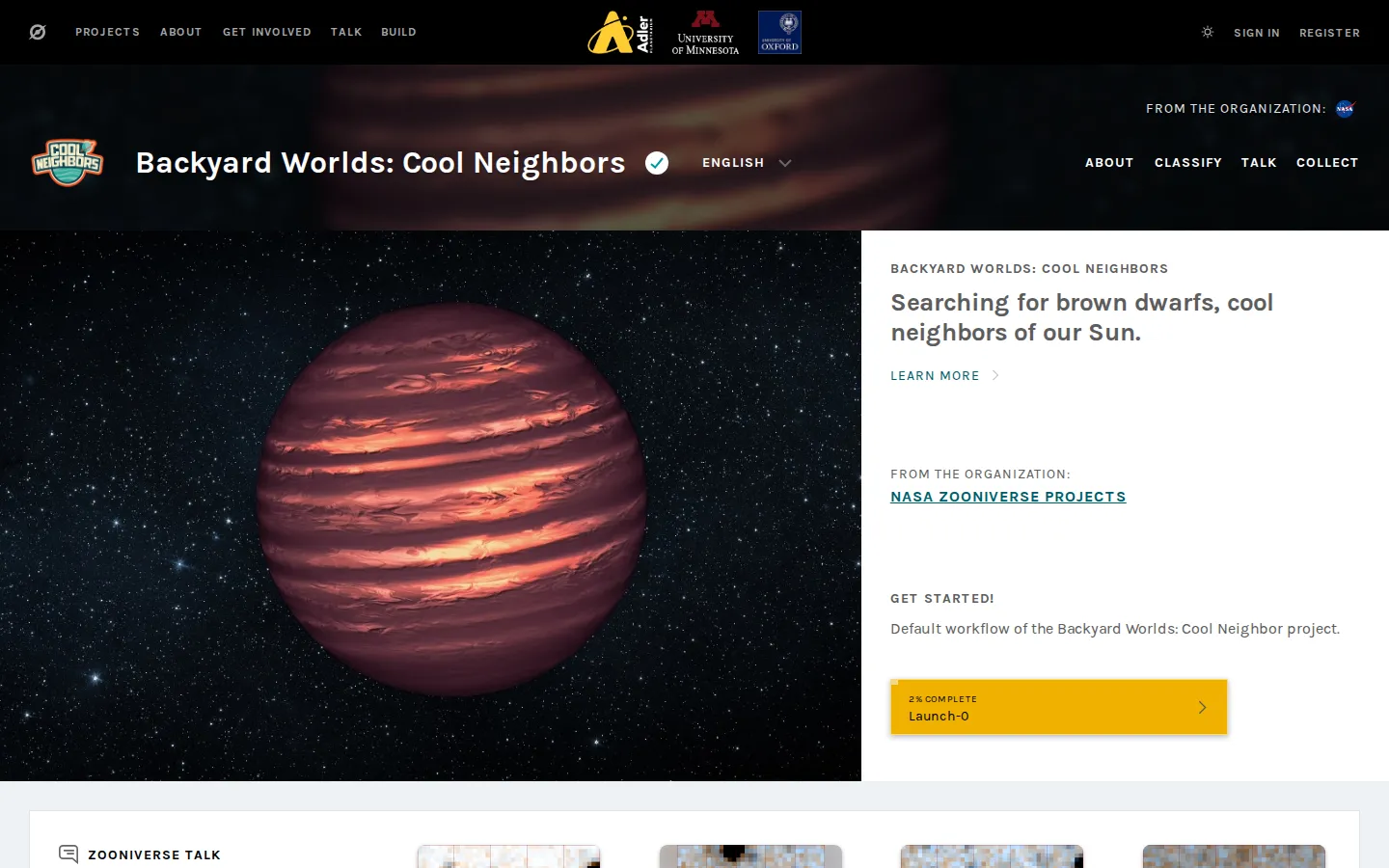 Backyard Worlds: Cool Neighbors website homepage screenshot