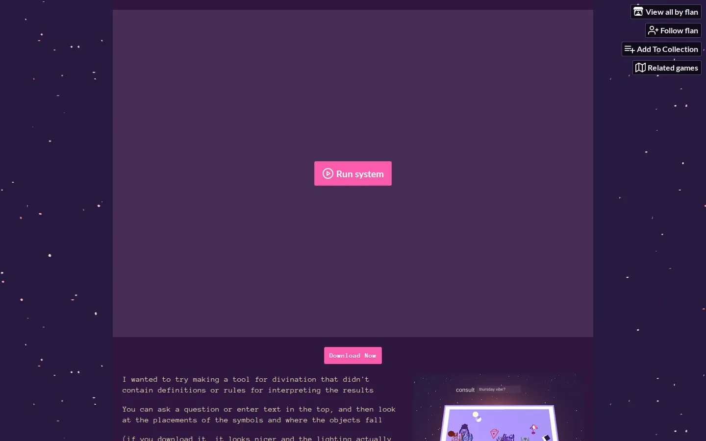 Divinator website homepage screenshot