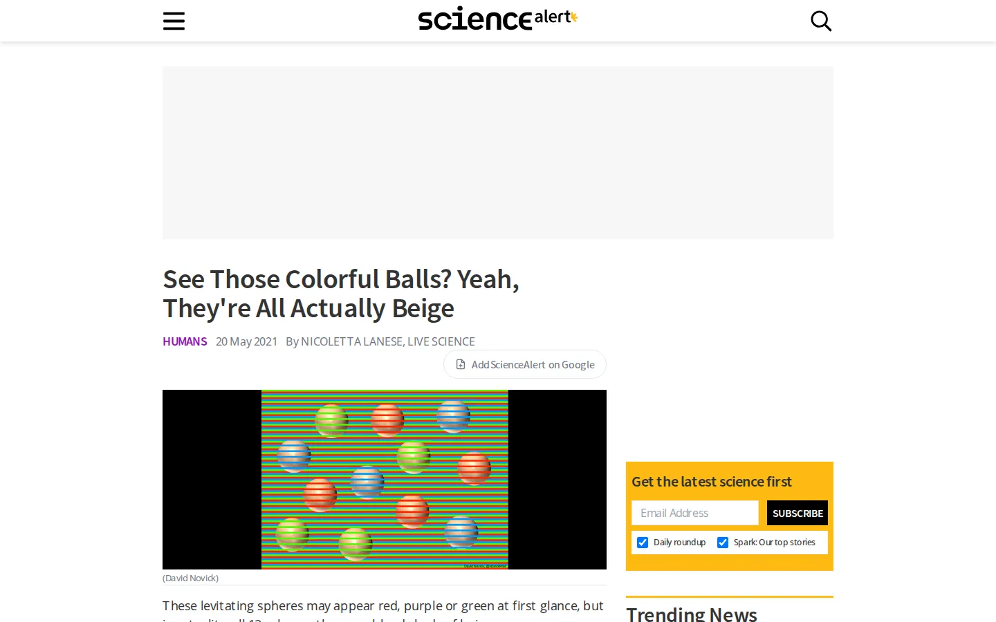 Beige balls website homepage screenshot