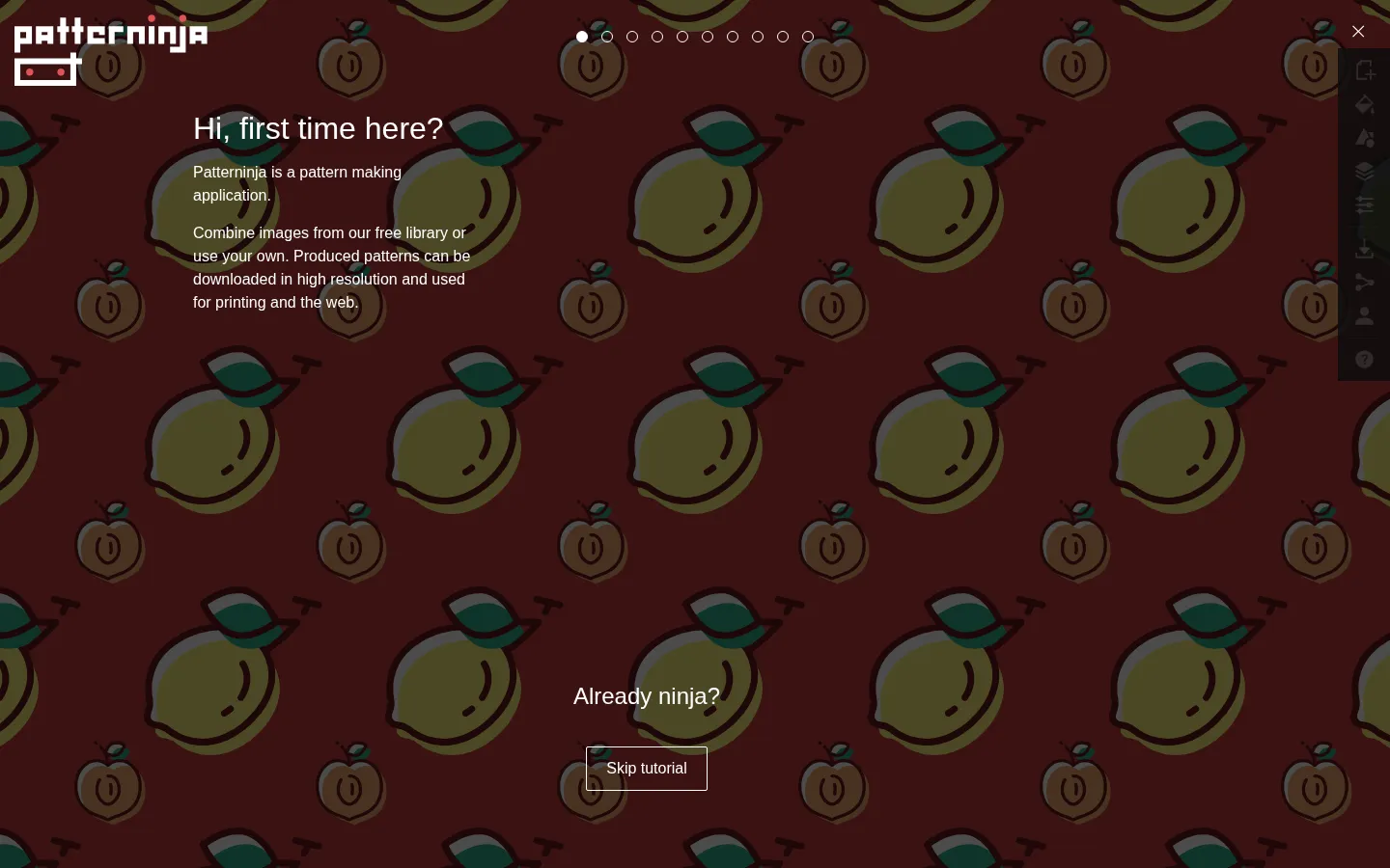 Patterninja website homepage screenshot