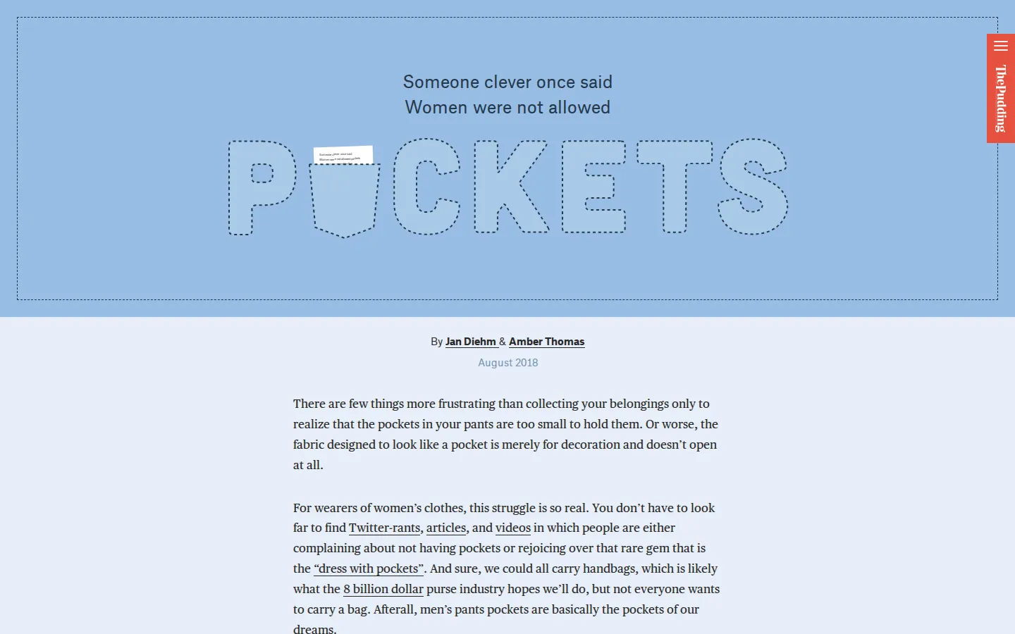 Women's Pockets Are Inferior website homepage screenshot