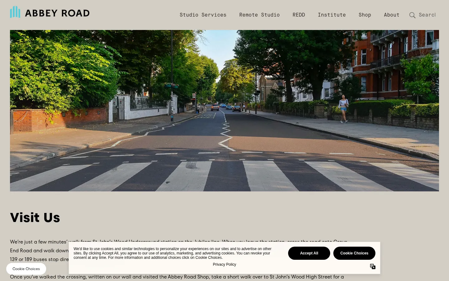 Abbey Road Cam website homepage screenshot
