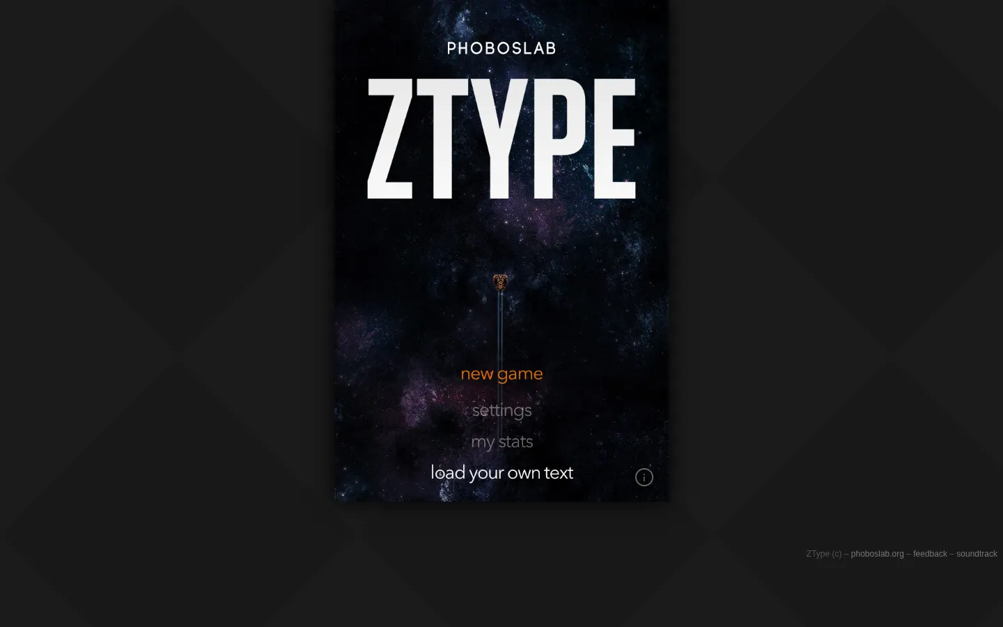 ZType website homepage screenshot