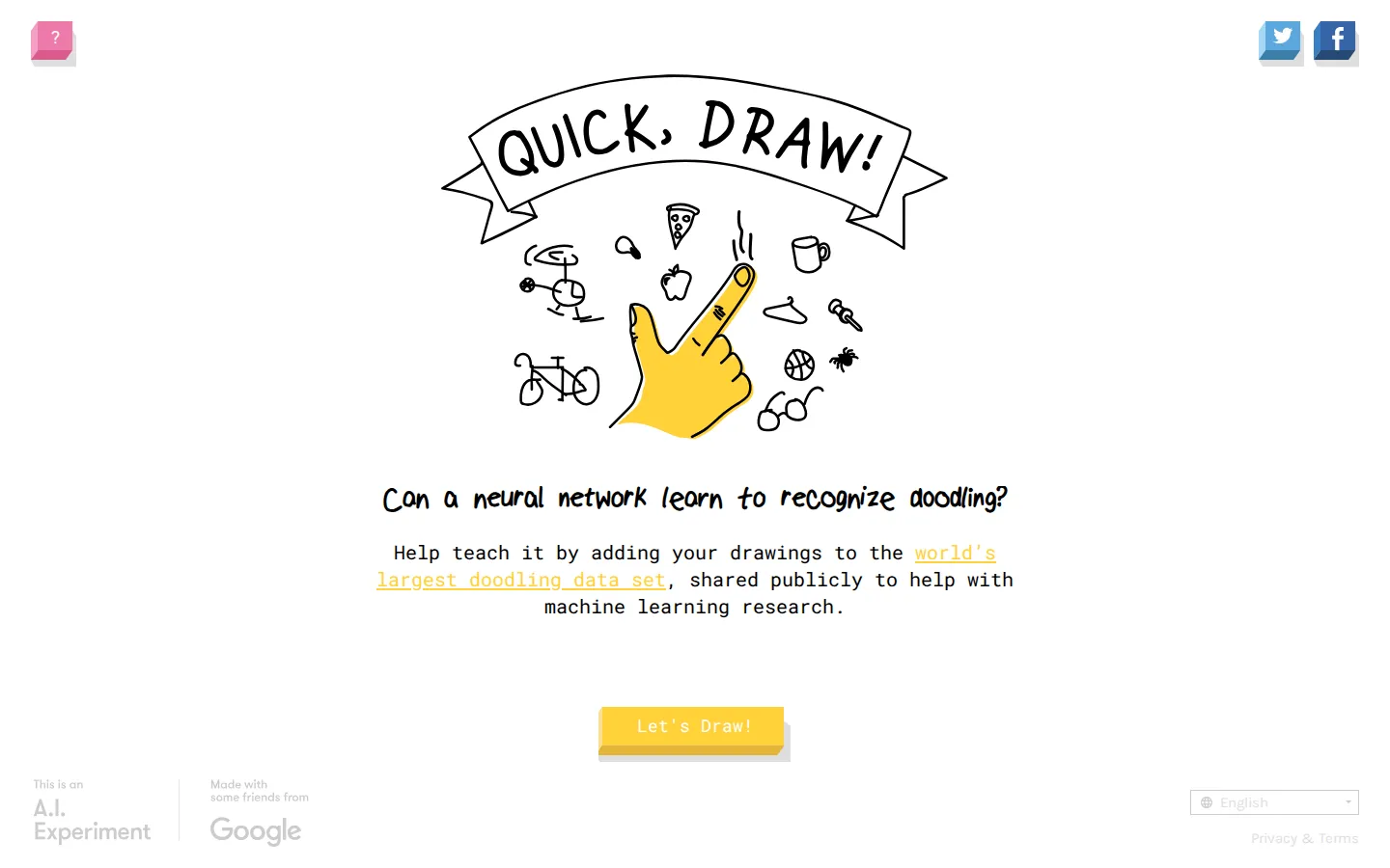 Quick, Draw! website homepage screenshot