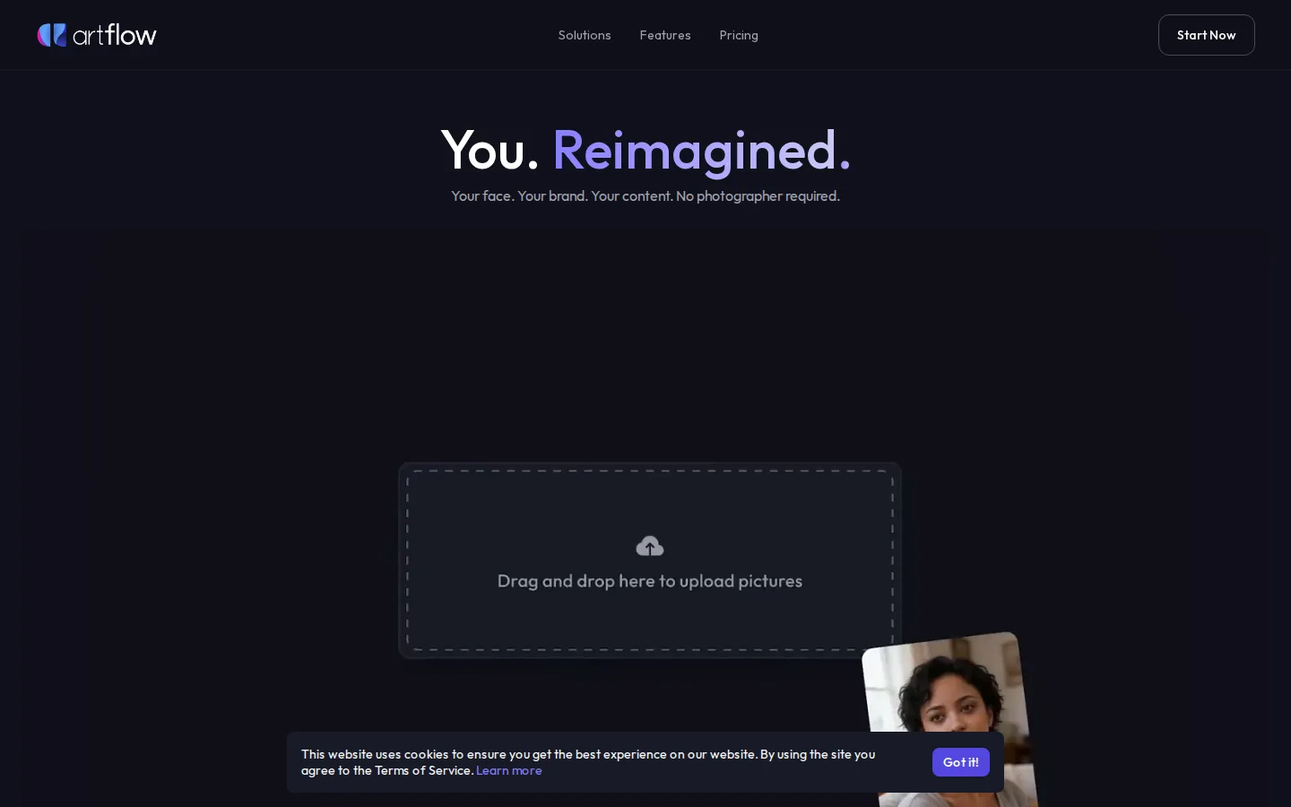 Artflow website homepage screenshot