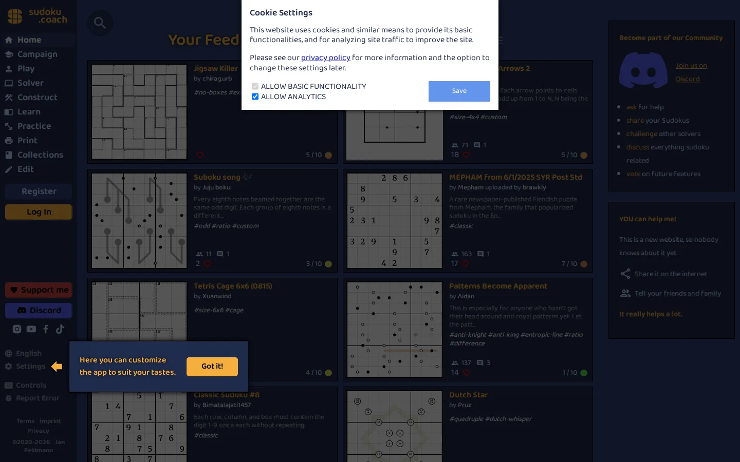 sudoku.coach website homepage screenshot