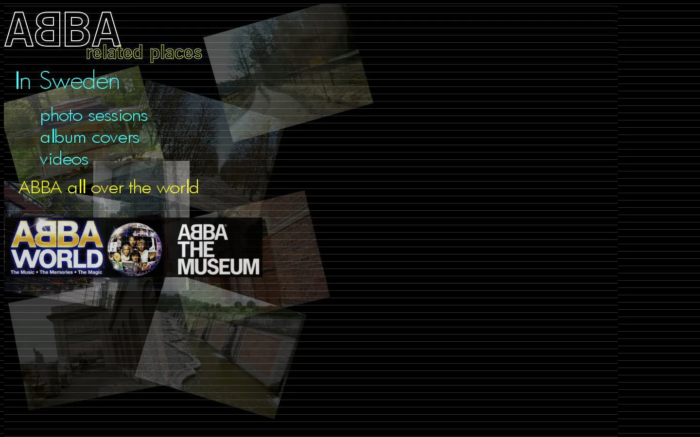 ABBA related pictures website homepage screenshot