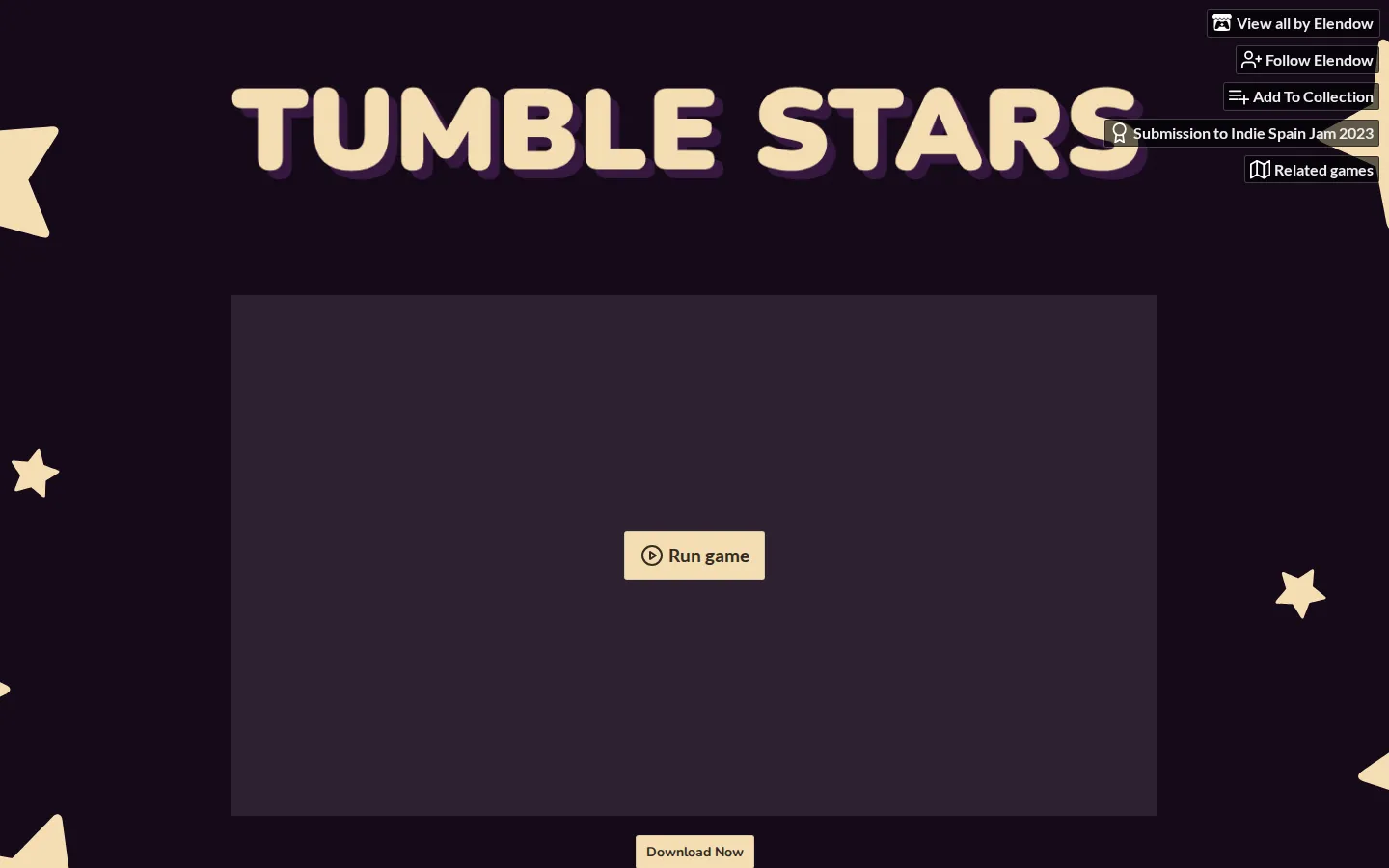 Tumble Stars website homepage screenshot