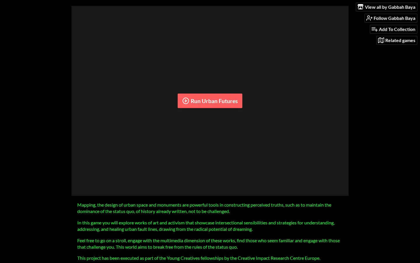 UrbanFutures website homepage screenshot