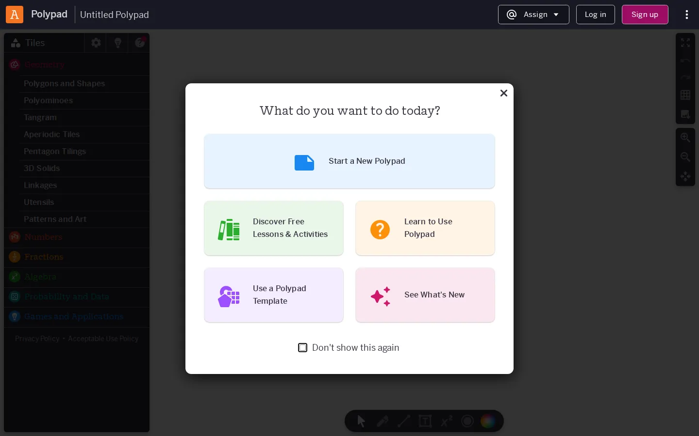 Polypad website homepage screenshot