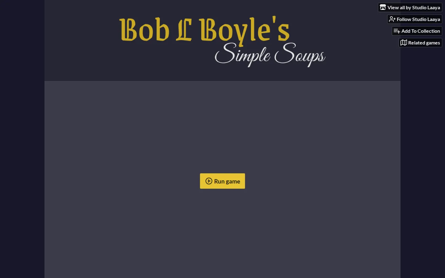 Bob L. Boyle's Simple Soups website homepage screenshot