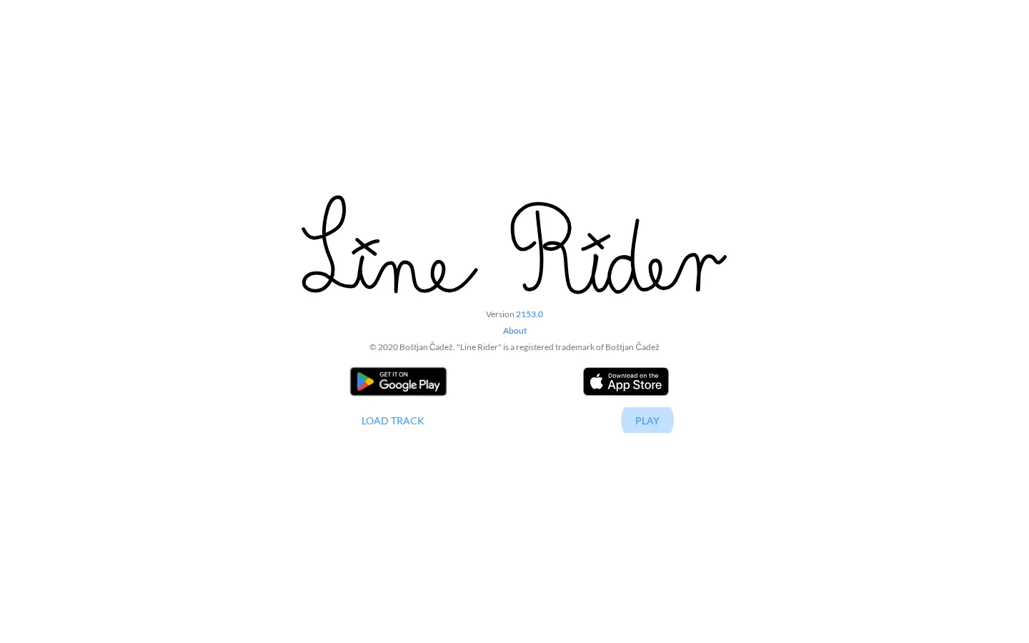 Line Rider website homepage screenshot