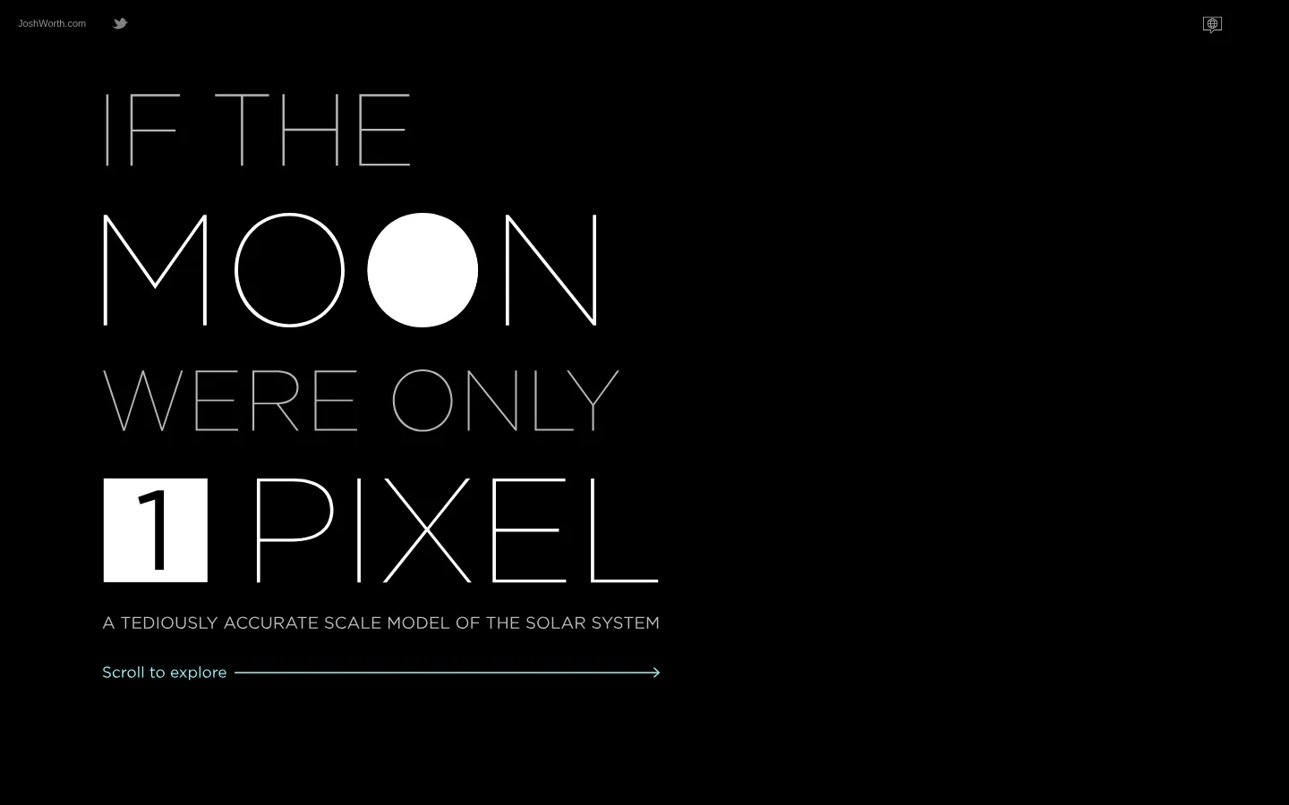 If the Moon Were Only 1 Pixel website homepage screenshot