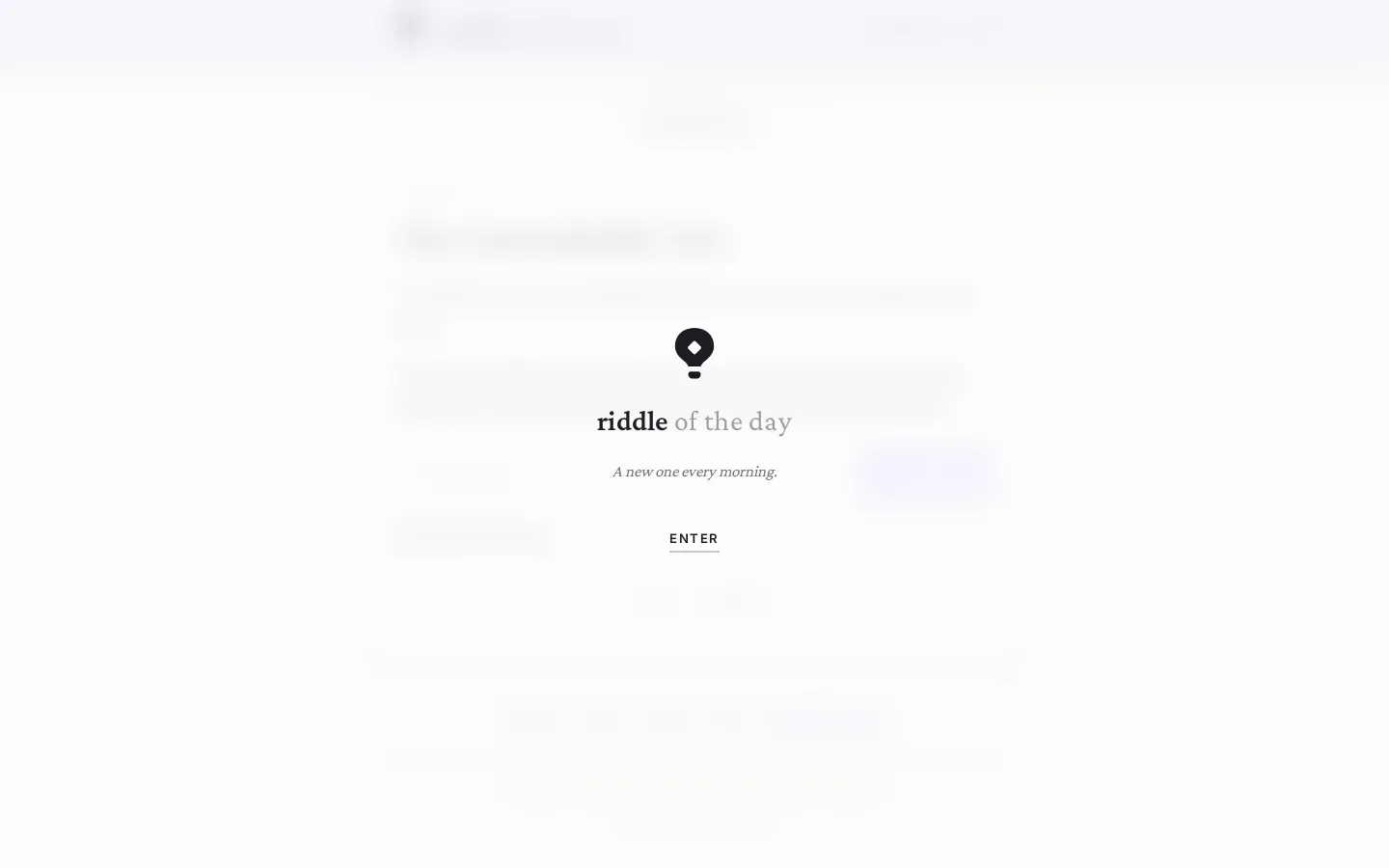 Riddle of the Day website homepage screenshot