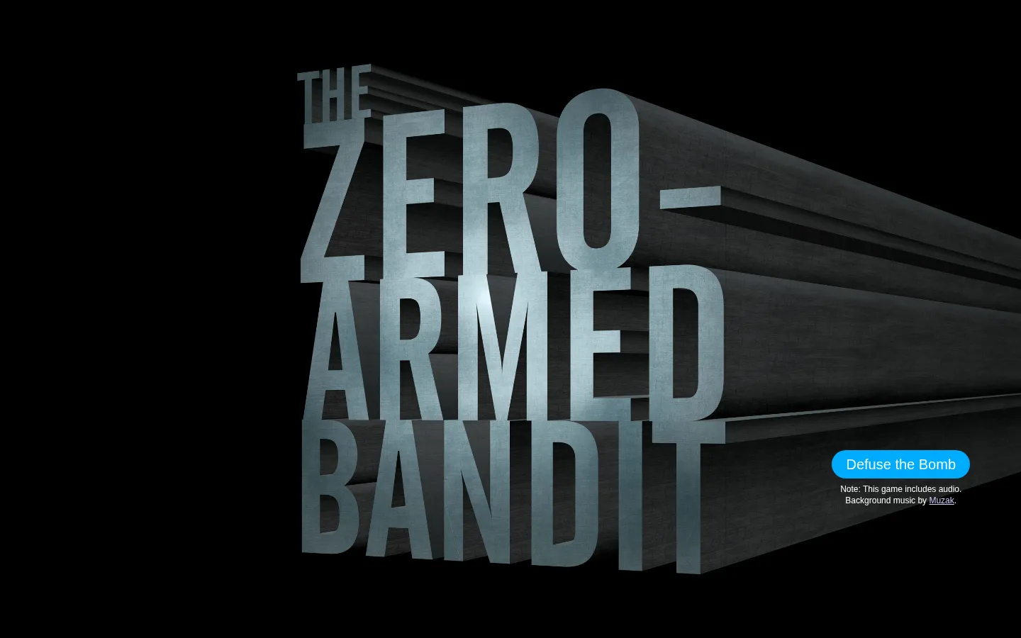 The Zero-Armed Bandit website homepage screenshot