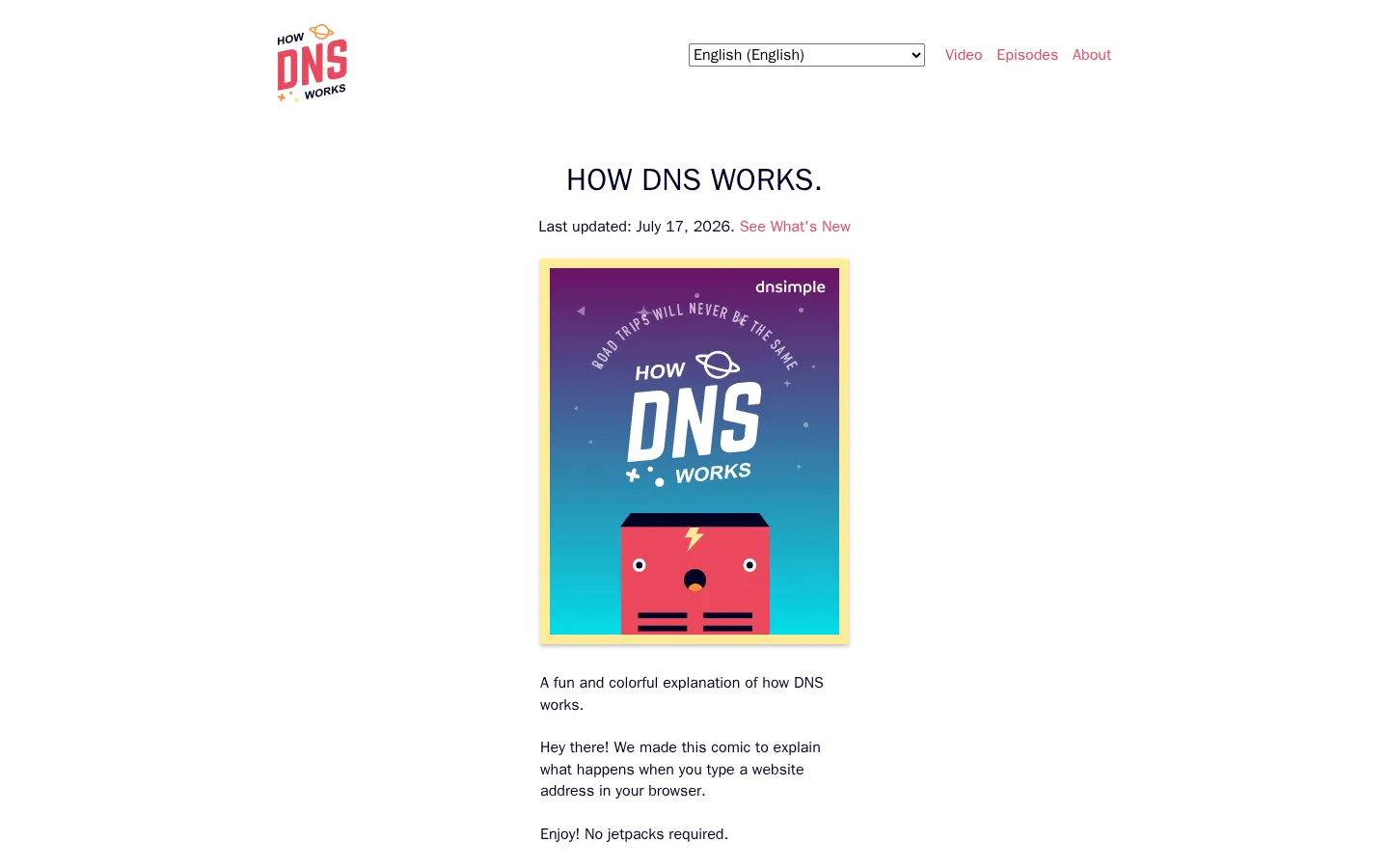 How DNS Works website homepage screenshot