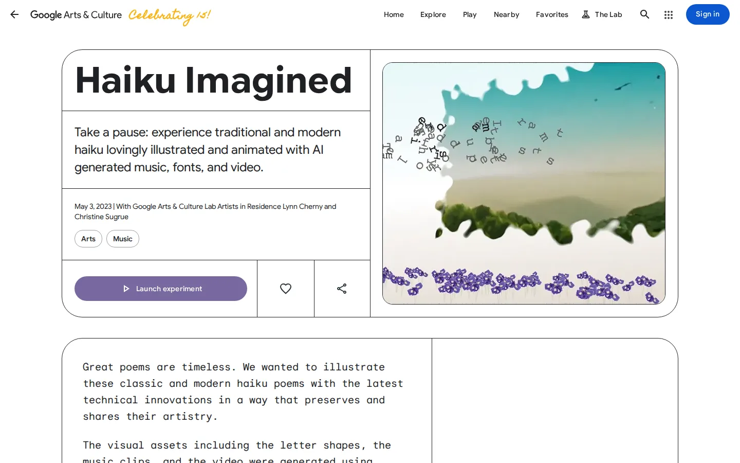 Haiku Imagined website homepage screenshot