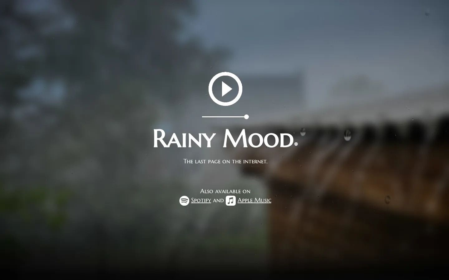 Rainy Mood website homepage screenshot