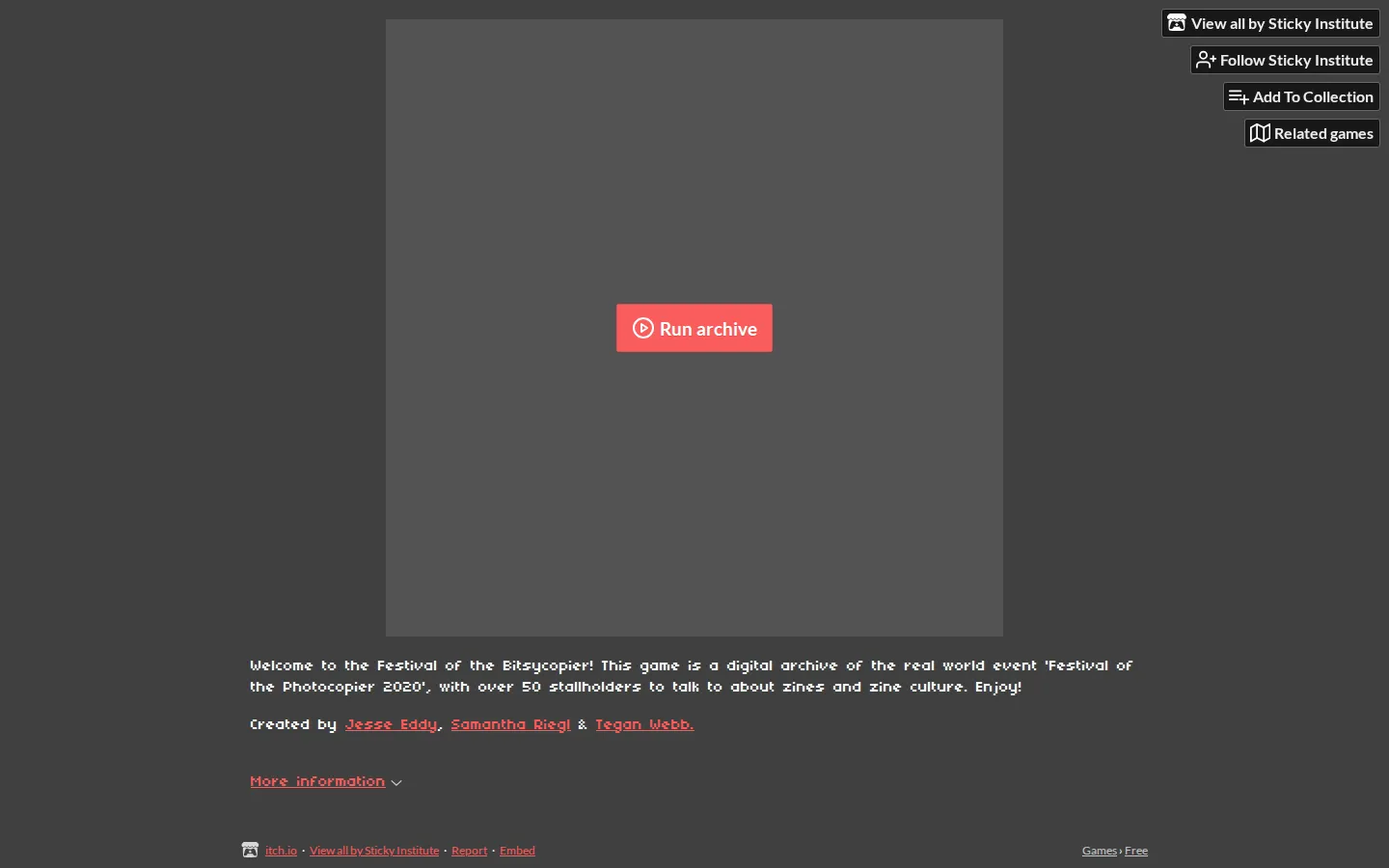 The Festival of the Bitsy-copier website homepage screenshot